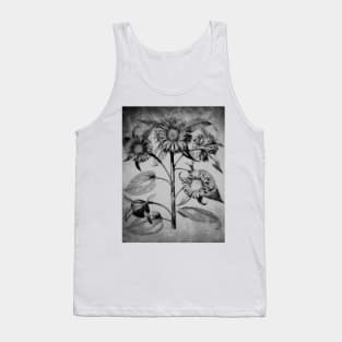 Sunflower Botanical In Black and White Tank Top